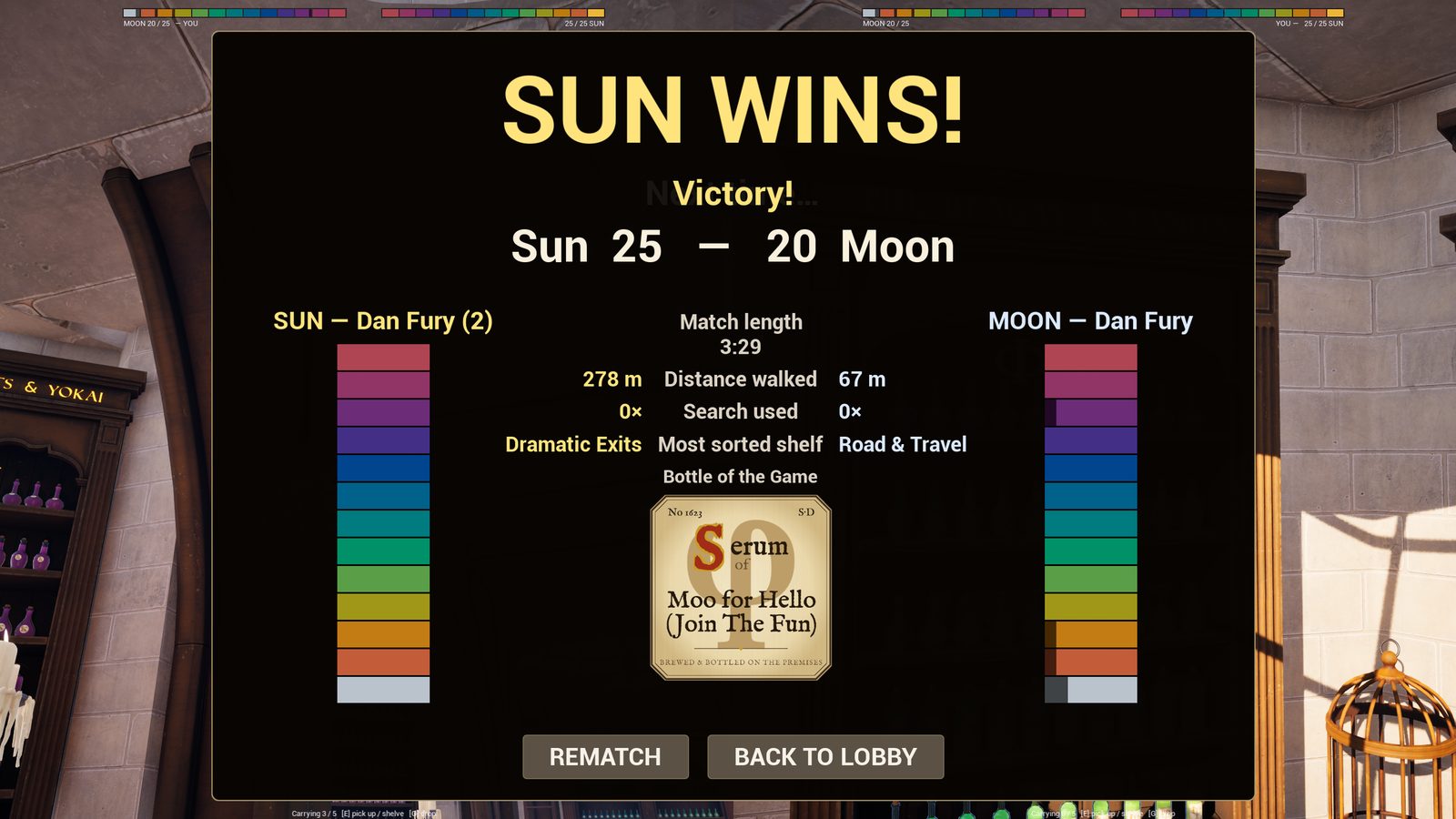 Sun vs Moon versus results screen